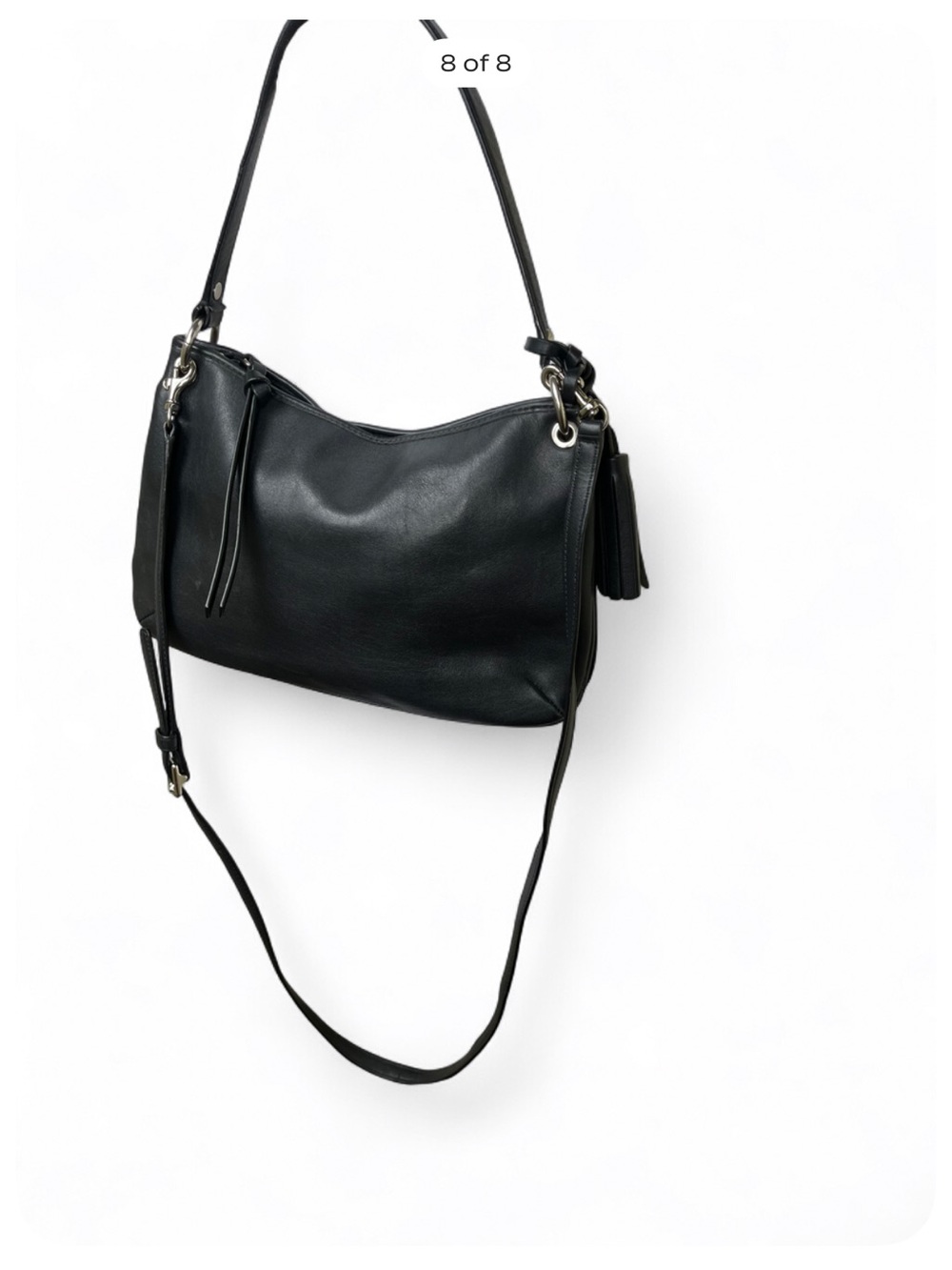 Coach Black Leather Shoulder Bag with Polished Hardware - Picture 2 of 8